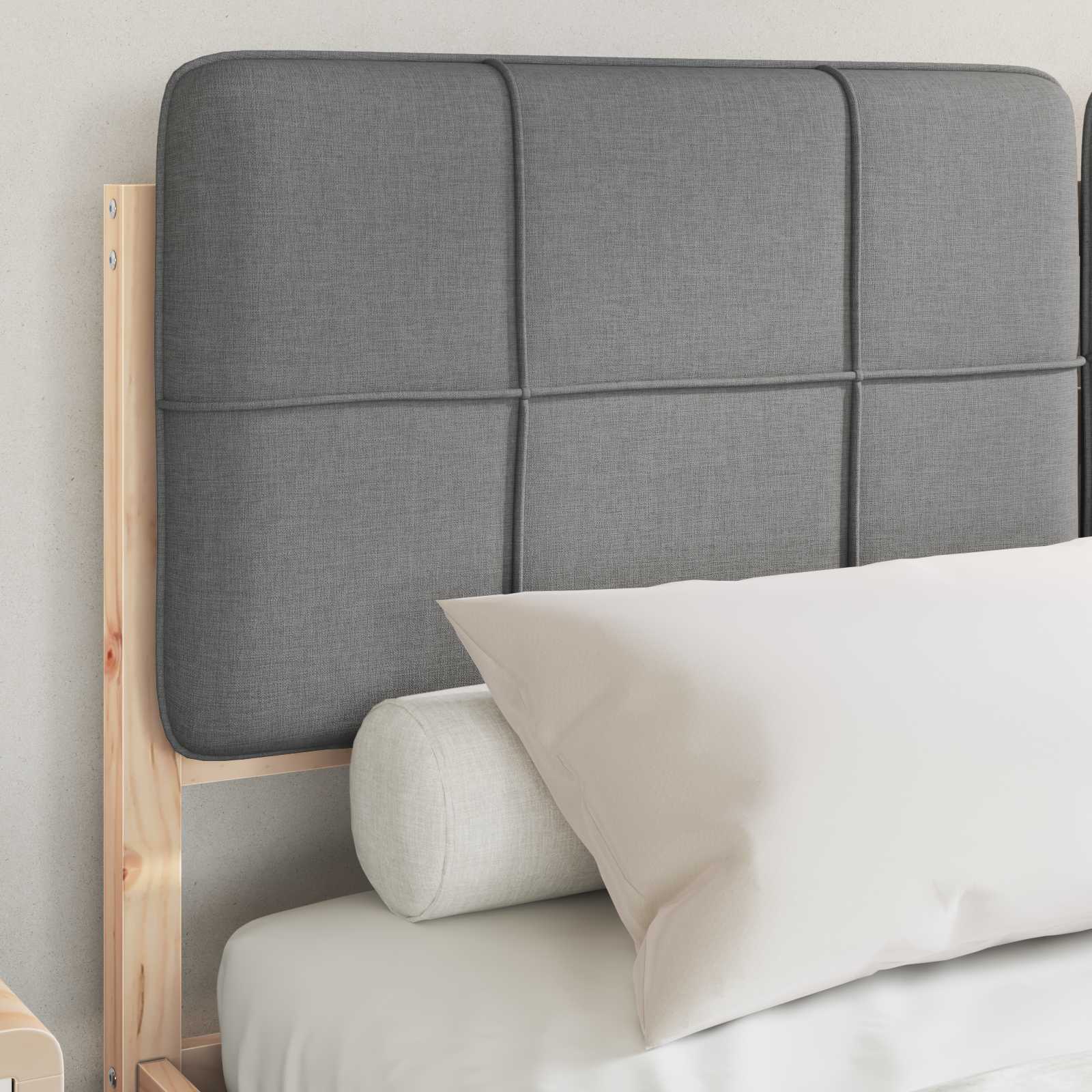 Letto con Testiera Rivestita Grigio chiaro 140 x 200 cm | homemem39