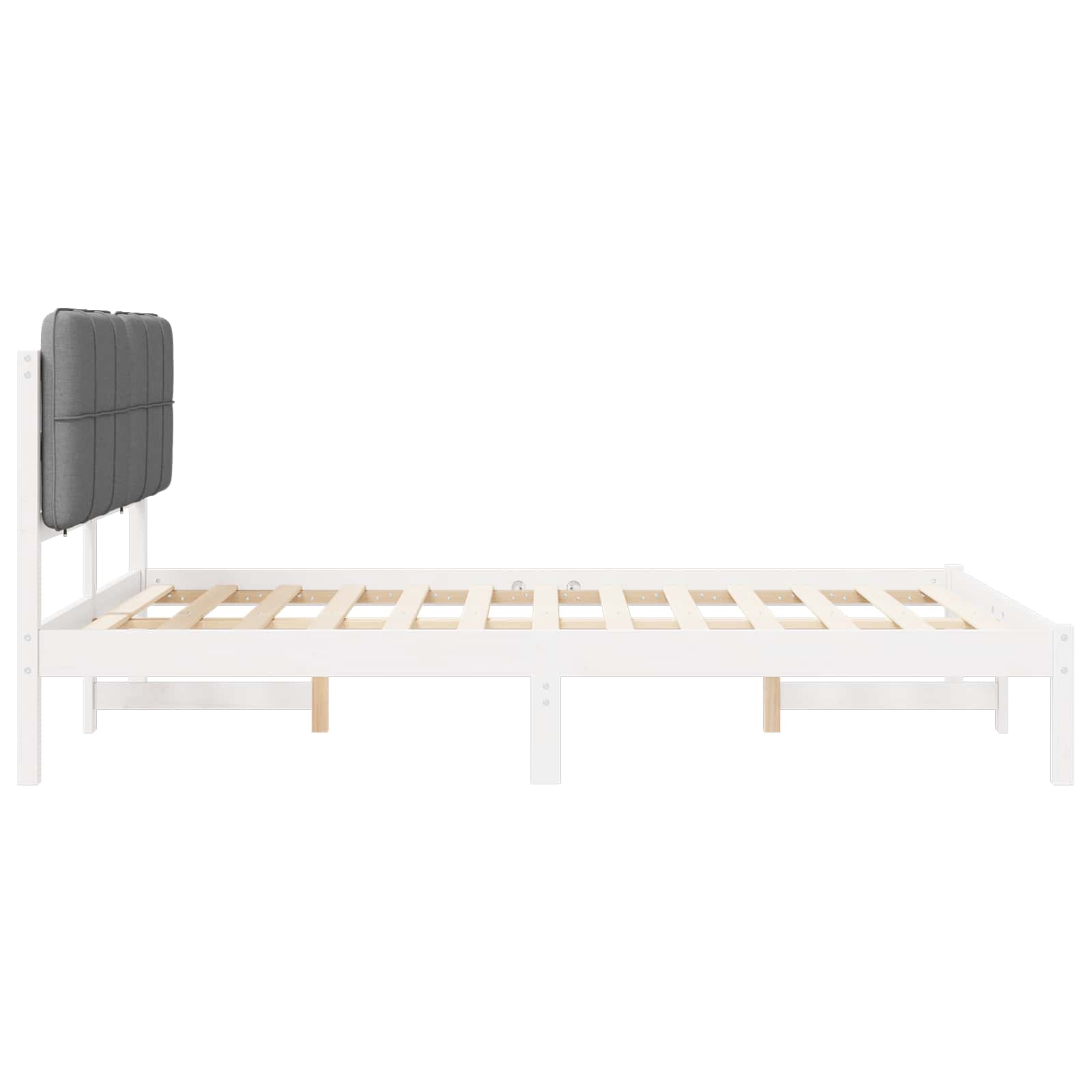 Letto con Testiera Rivestita Grigio chiaro 140 x 200 cm | homemem39