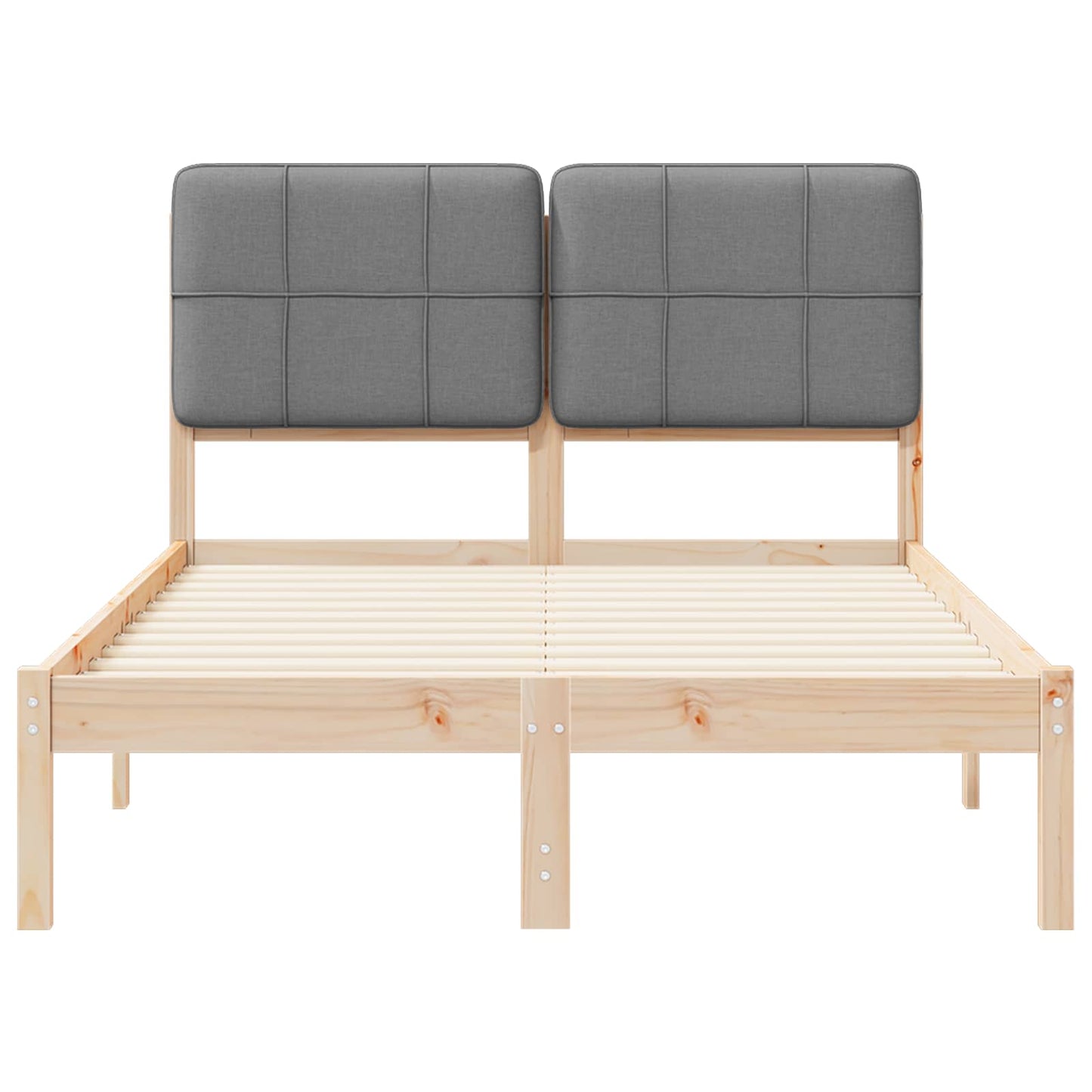Letto con Testiera Rivestita Grigio chiaro 120 x 200 cm | homemem39