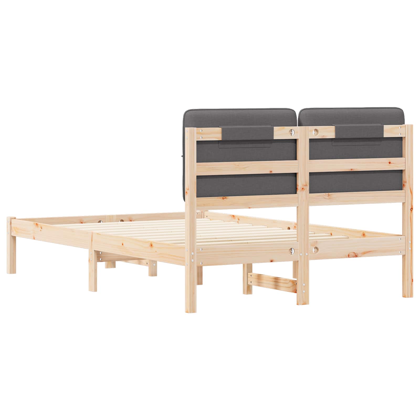 Letto con Testiera Rivestita Grigio scuro 120 x 200 cm | homemem39