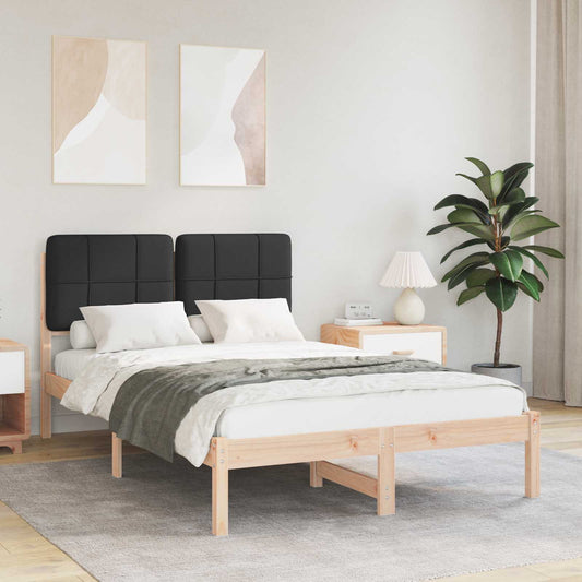 Letto con Testiera Rivestita Nero 120 x 200 cm Pino massello | homemem39