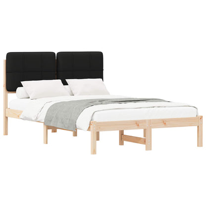 Letto con Testiera Rivestita Nero 120 x 200 cm Pino massello | homemem39