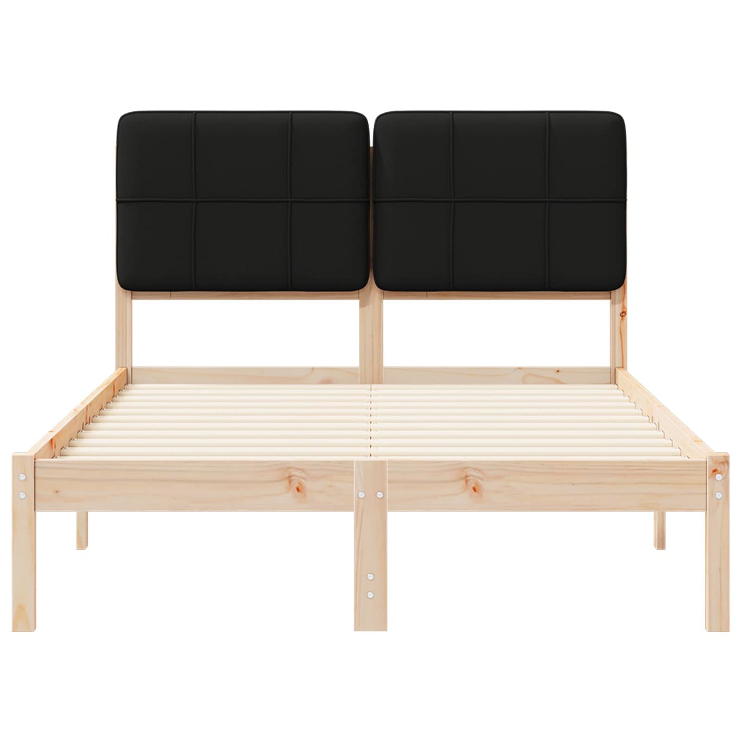 Letto con Testiera Rivestita Nero 120 x 200 cm Pino massello | homemem39