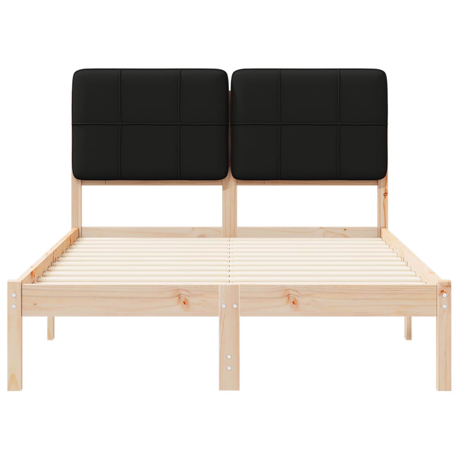 Letto con Testiera Rivestita Nero 120 x 200 cm Pino massello | homemem39