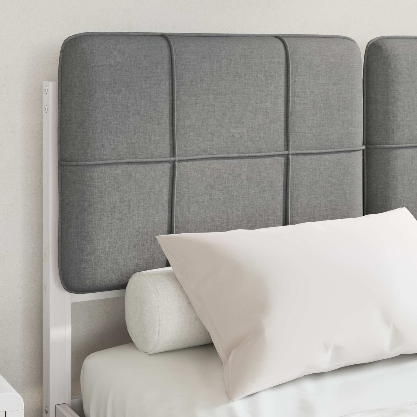 Letto con Testiera Rivestita Grigio chiaro 120 x 200 cm | homemem39