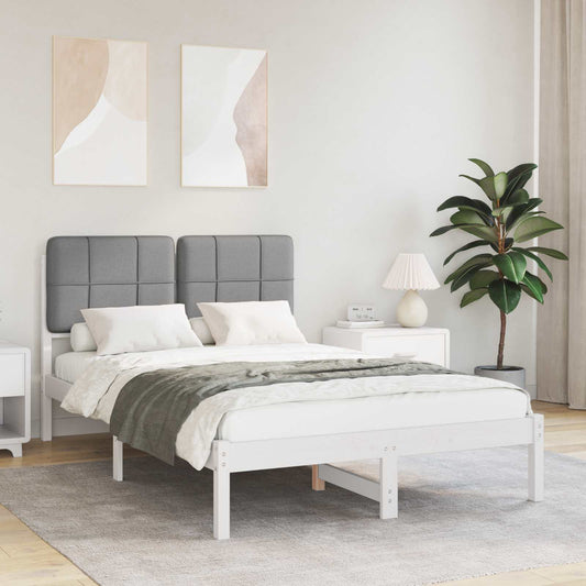 Letto con Testiera Rivestita Grigio chiaro 120 x 200 cm | homemem39