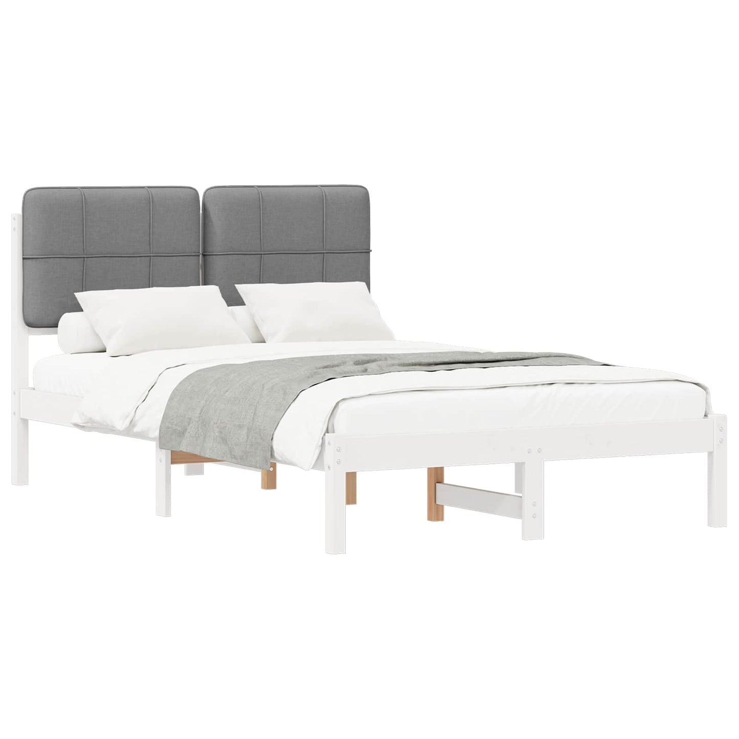 Letto con Testiera Rivestita Grigio chiaro 120 x 200 cm | homemem39