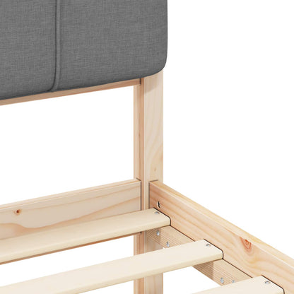 Letto con Testiera Rivestita Grigio chiaro 140 x 190 cm | homemem39