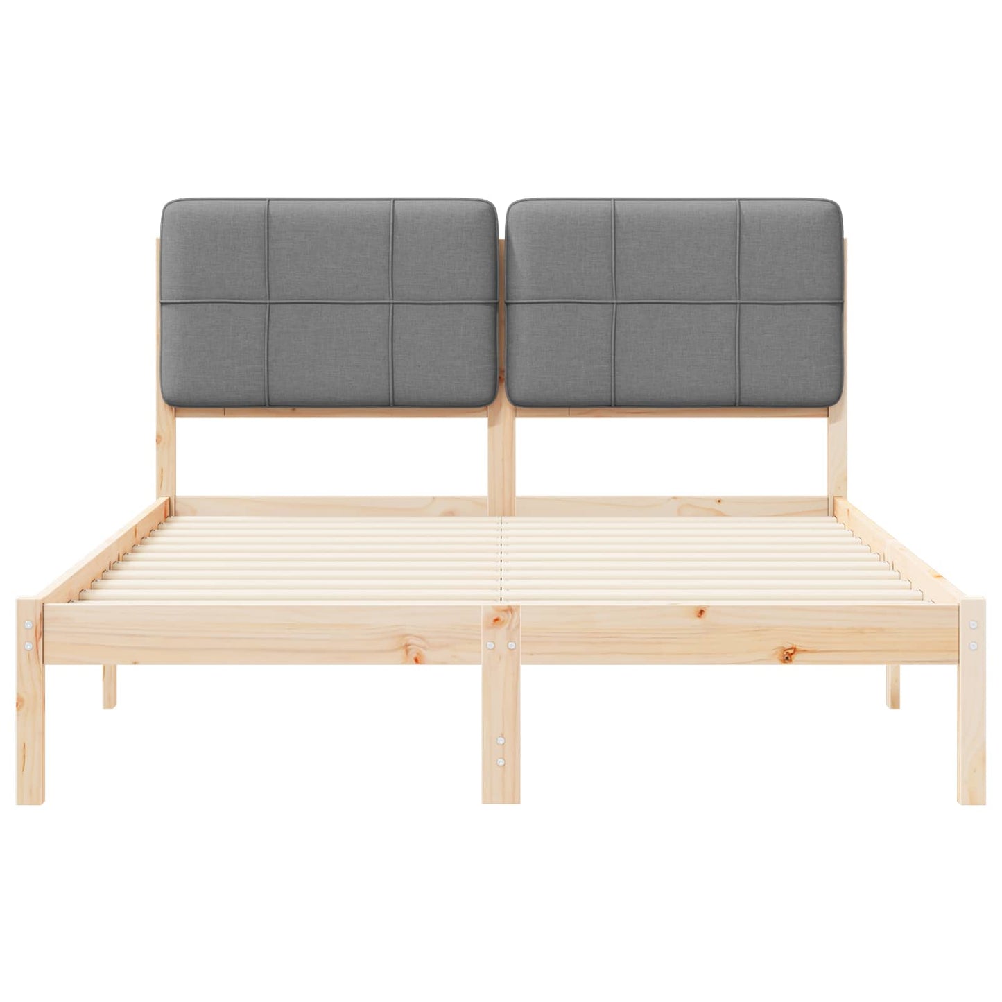 Letto con Testiera Rivestita Grigio chiaro 140 x 190 cm | homemem39