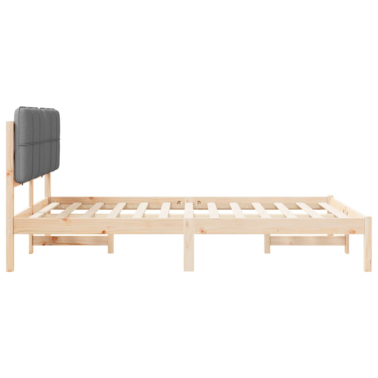Letto con Testiera Rivestita Grigio chiaro 140 x 190 cm | homemem39