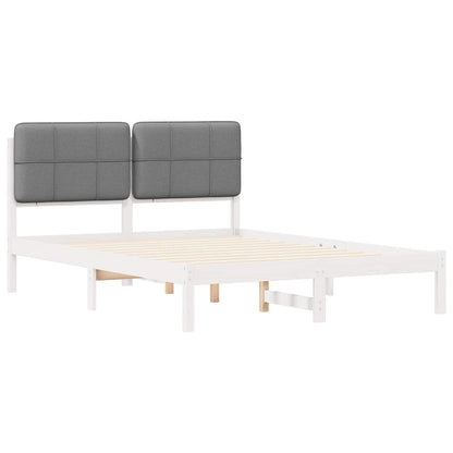 Letto con Testiera Rivestita Grigio chiaro 140 x 190 cm | homemem39