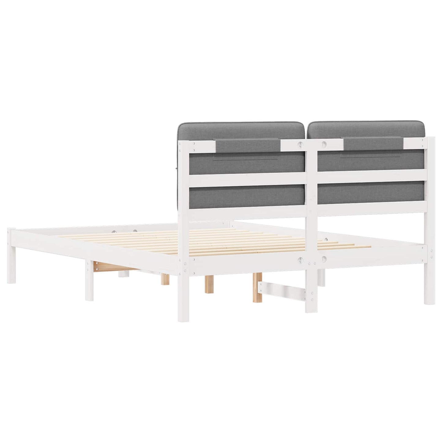 Letto con Testiera Rivestita Grigio chiaro 140 x 190 cm | homemem39