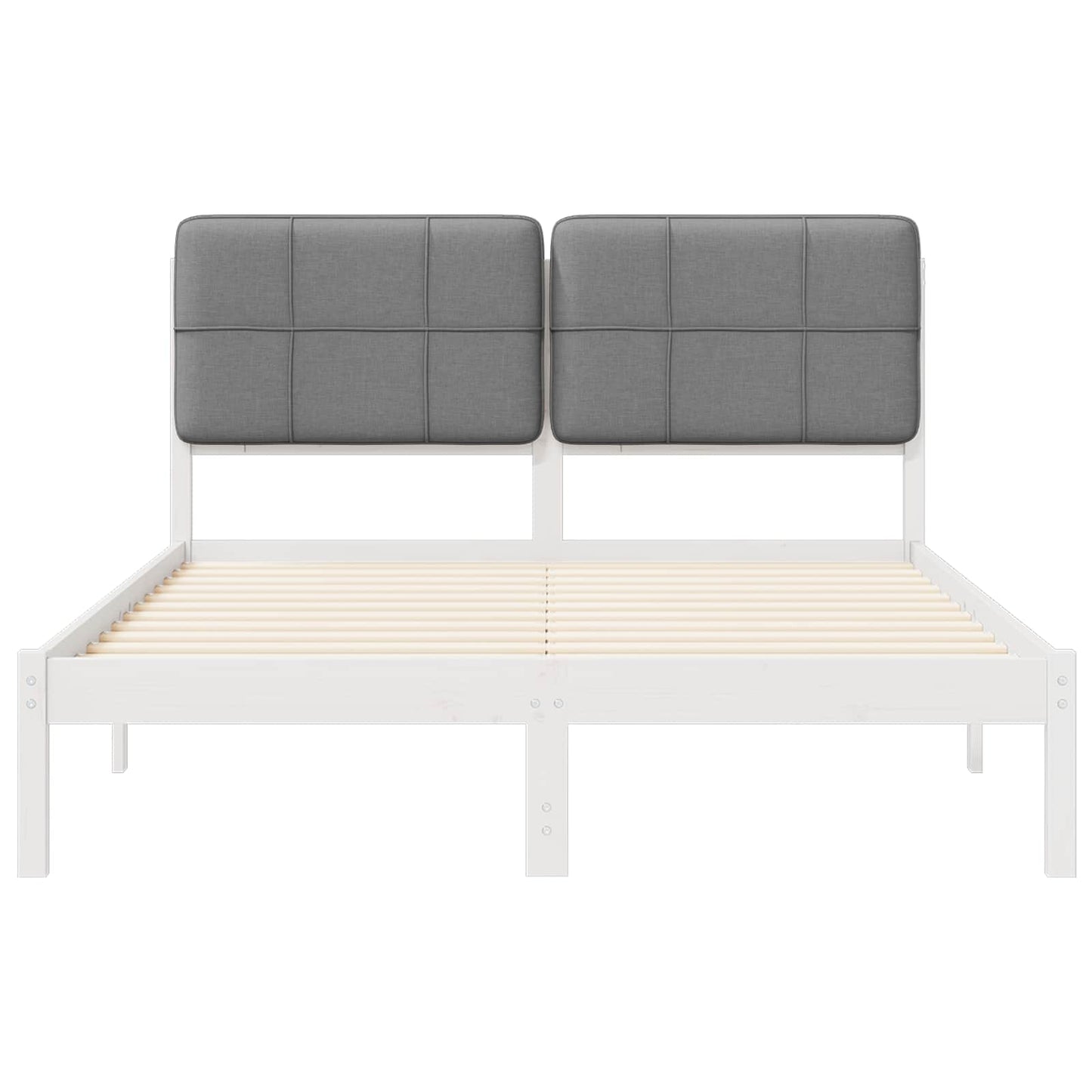 Letto con Testiera Rivestita Grigio chiaro 140 x 190 cm | homemem39