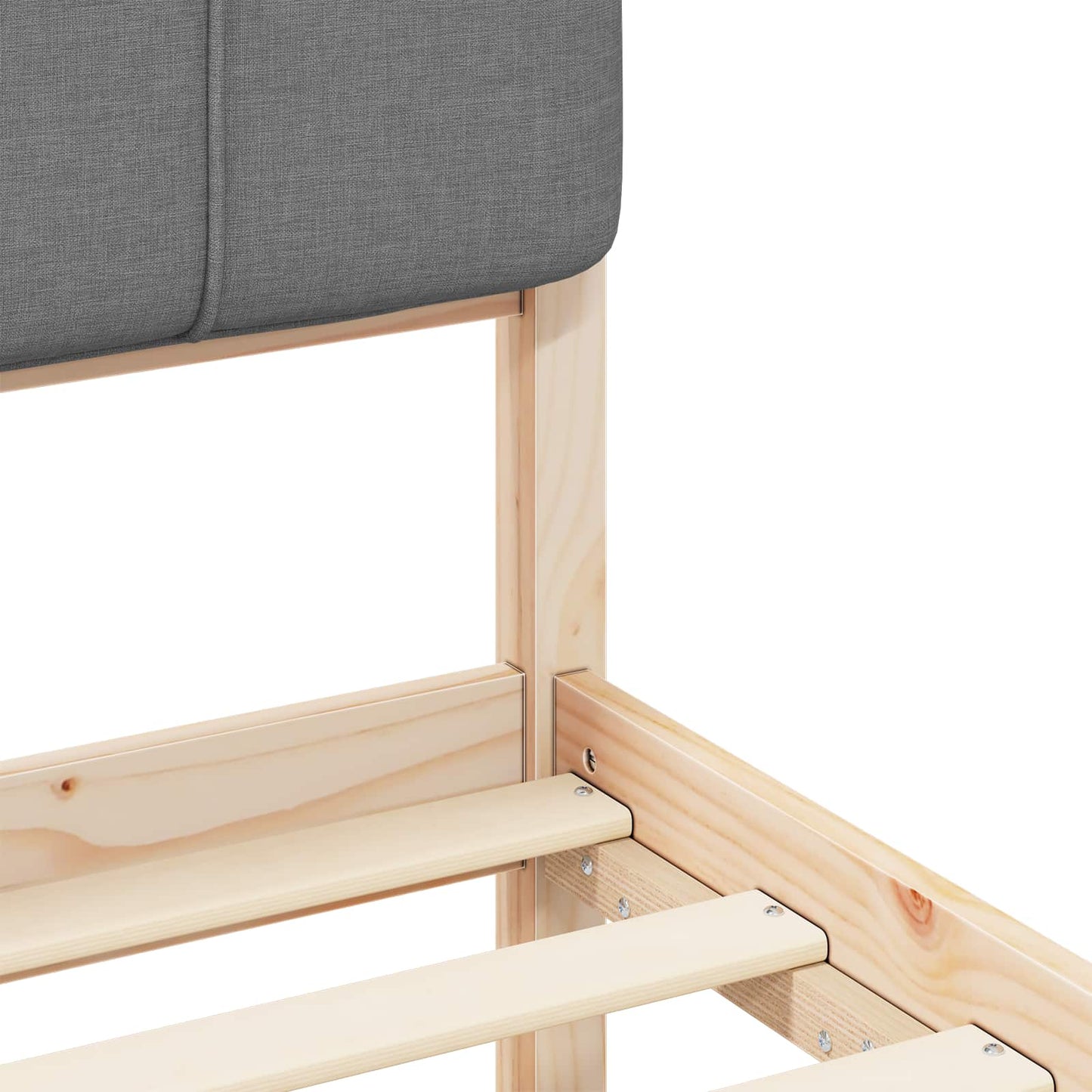 Letto con Testiera Rivestita Grigio chiaro 135 x 190 cm | homemem39