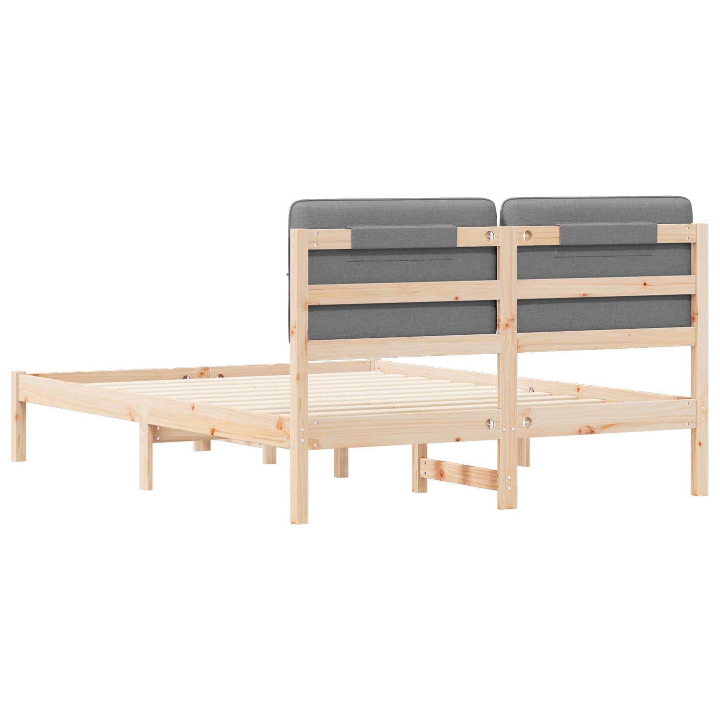 Letto con Testiera Rivestita Grigio chiaro 135 x 190 cm | homemem39