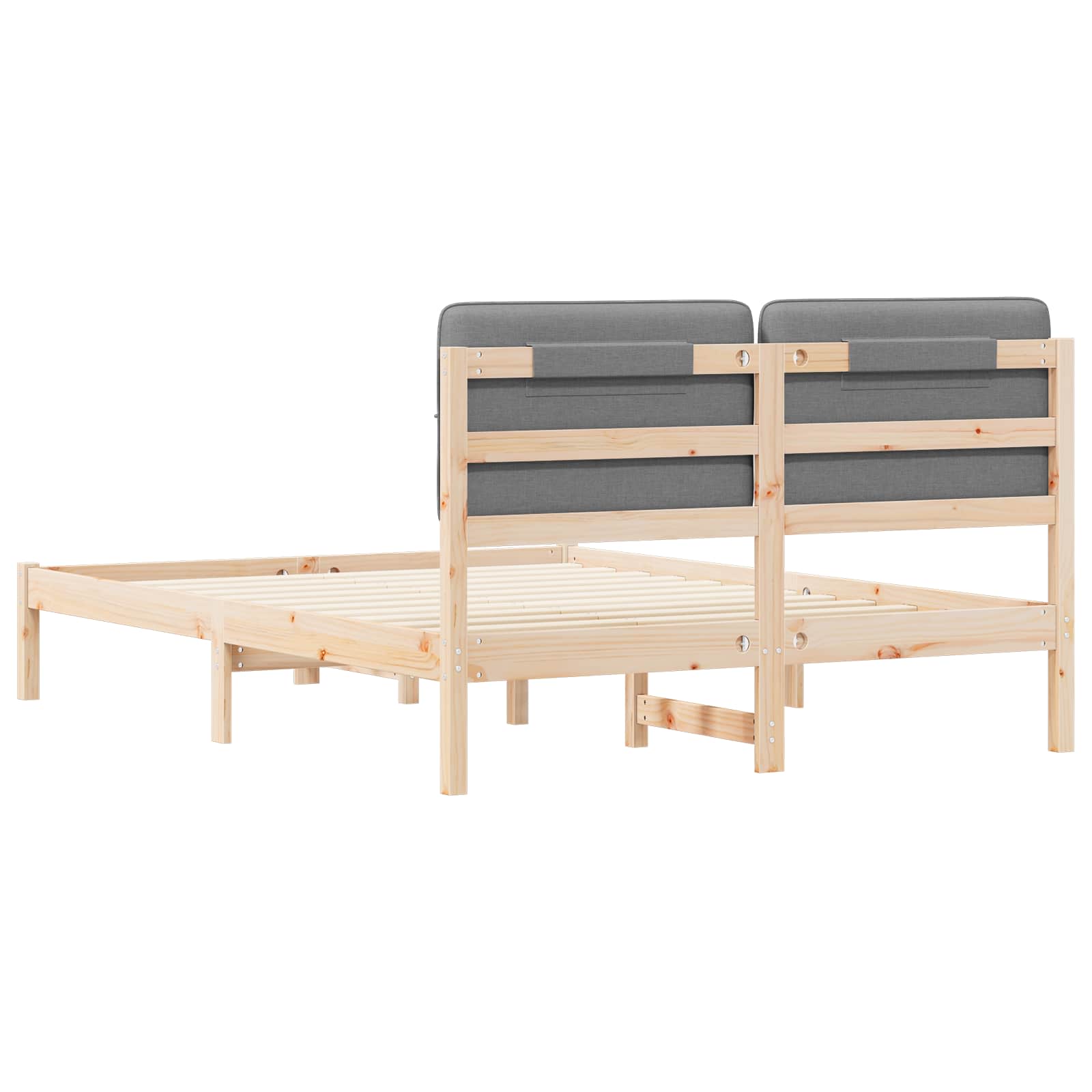 Letto con Testiera Rivestita Grigio chiaro 135 x 190 cm | homemem39
