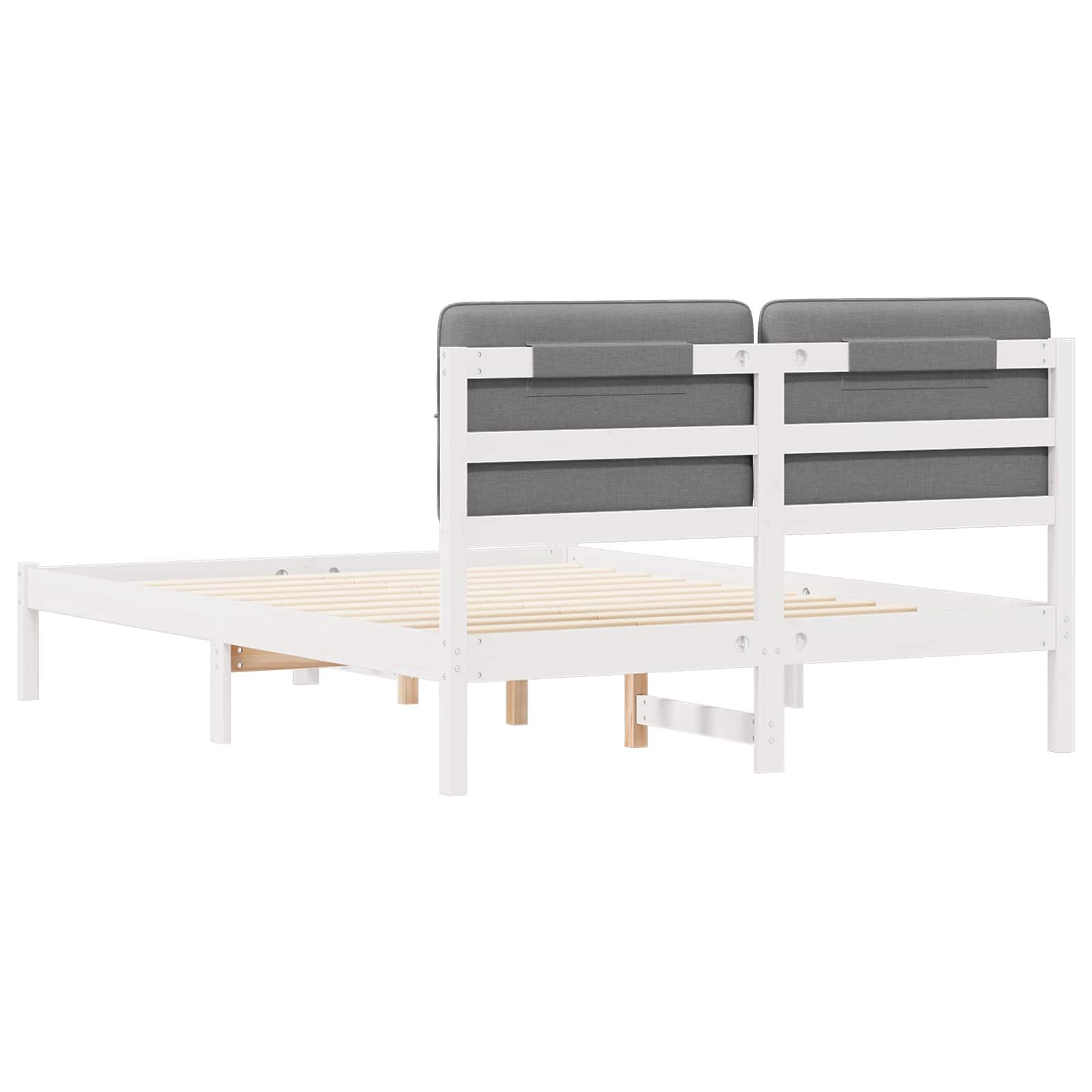 Letto con Testiera Rivestita Grigio chiaro 135 x 190 cm | homemem39