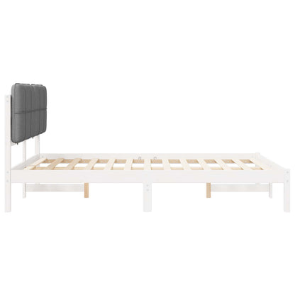 Letto con Testiera Rivestita Grigio chiaro 135 x 190 cm | homemem39