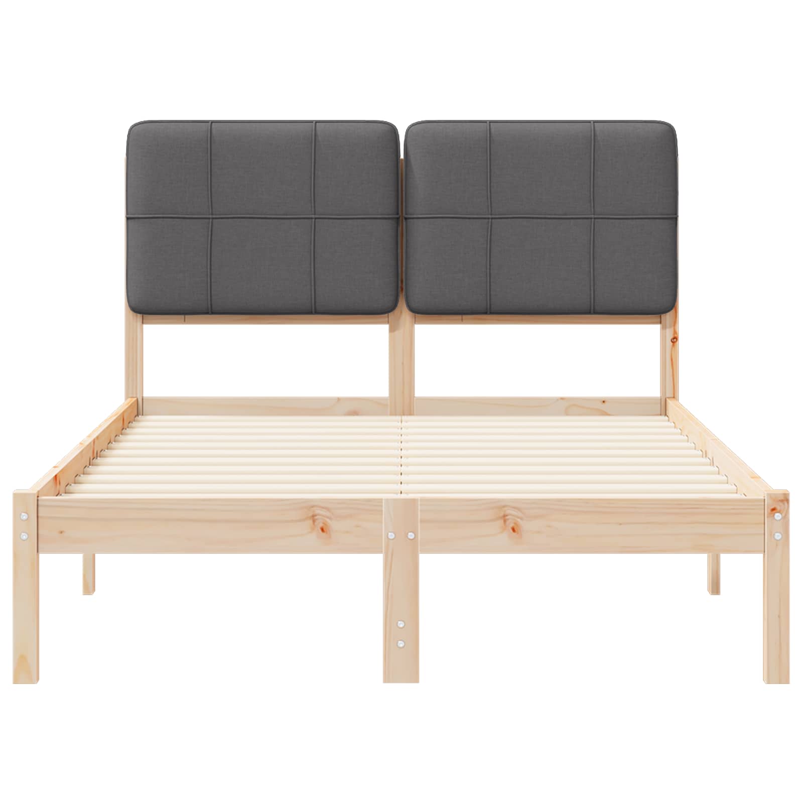 Letto con Testiera Rivestita Grigio scuro 120 x 190 cm | homemem39