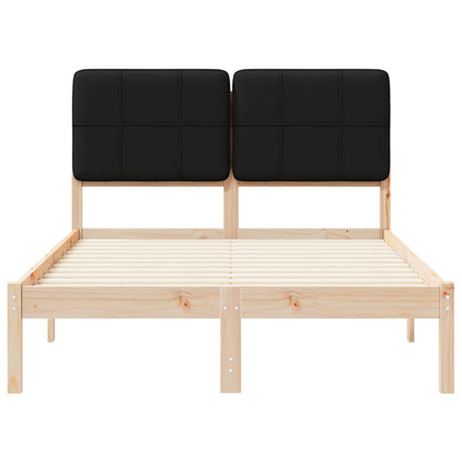 Letto con Testiera Rivestita Nero 120 x 190 cm Pino massello | homemem39