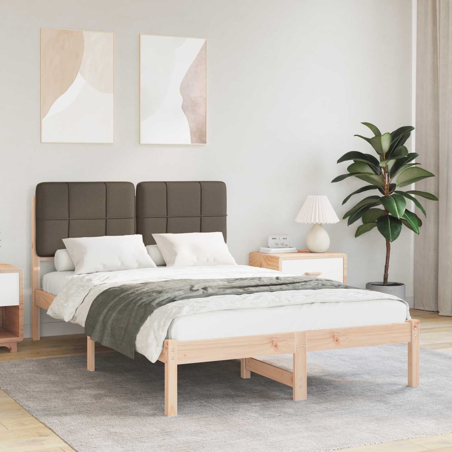 Letto con Testiera Rivestita Talpa 120 x 190 cm Pino massello | homemem39