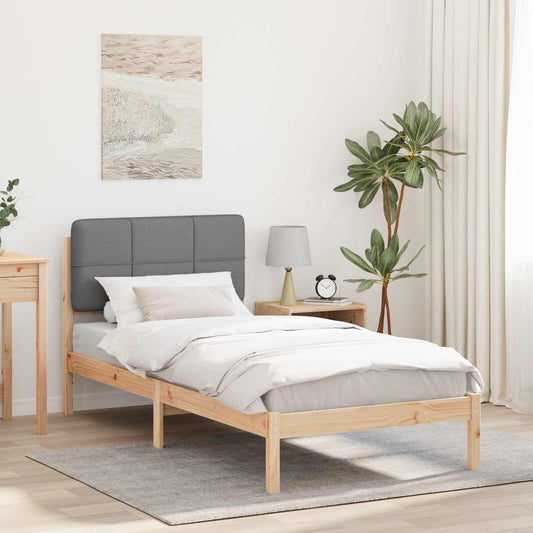 Letto con Testiera Rivestita Grigio chiaro 100 x 200 cm | homemem39