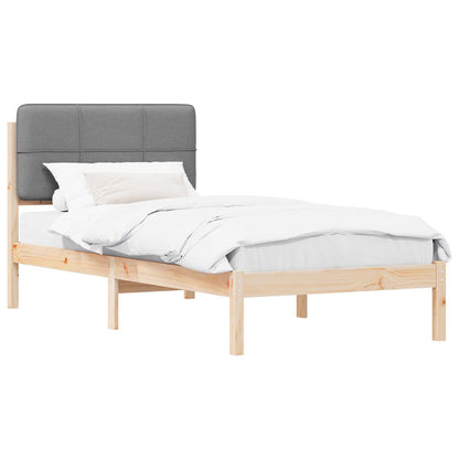Letto con Testiera Rivestita Grigio chiaro 100 x 200 cm | homemem39
