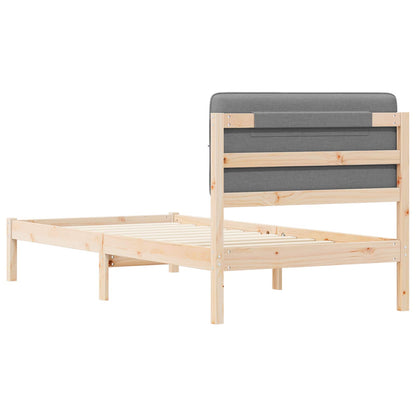 Letto con Testiera Rivestita Grigio chiaro 100 x 200 cm | homemem39
