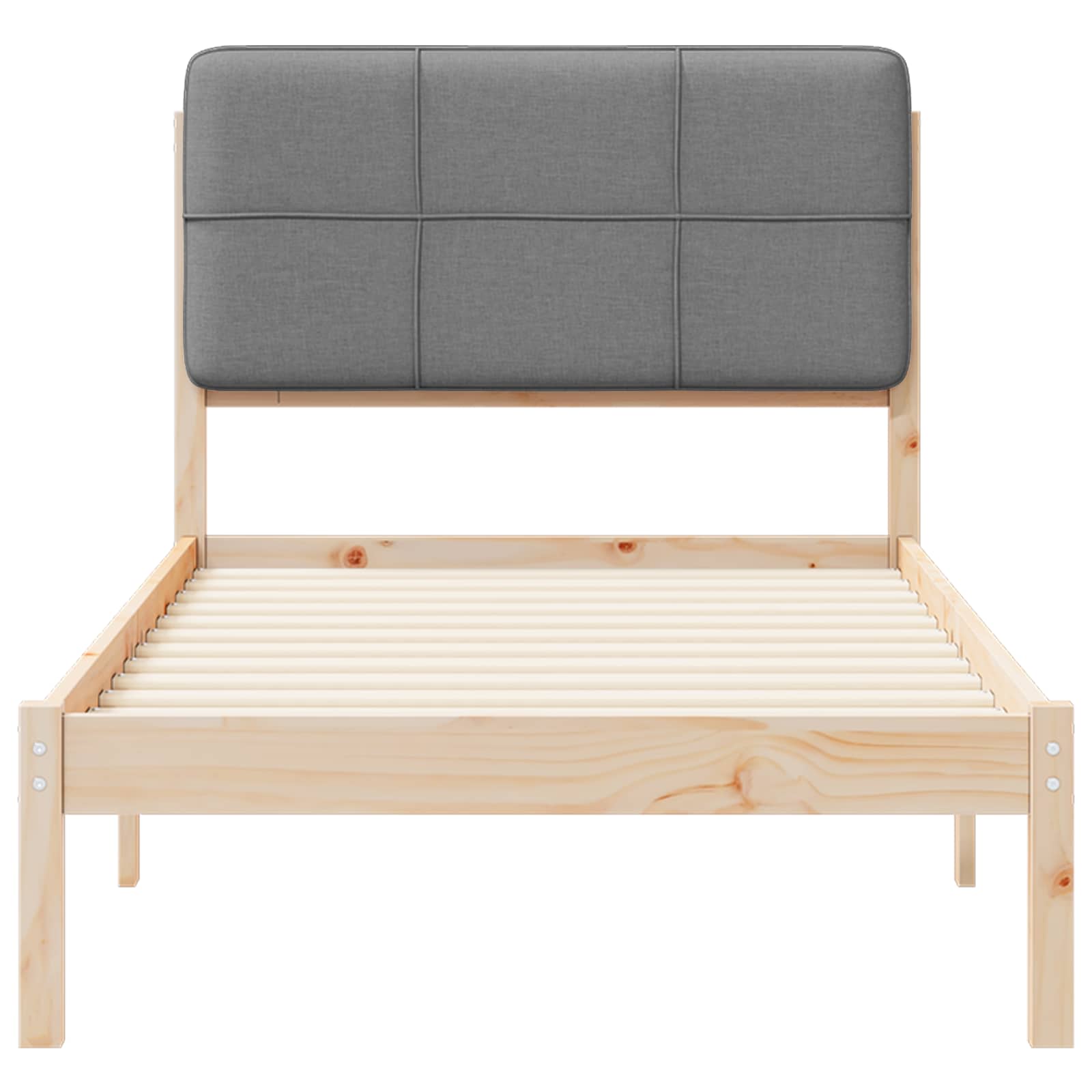 Letto con Testiera Rivestita Grigio chiaro 100 x 200 cm | homemem39
