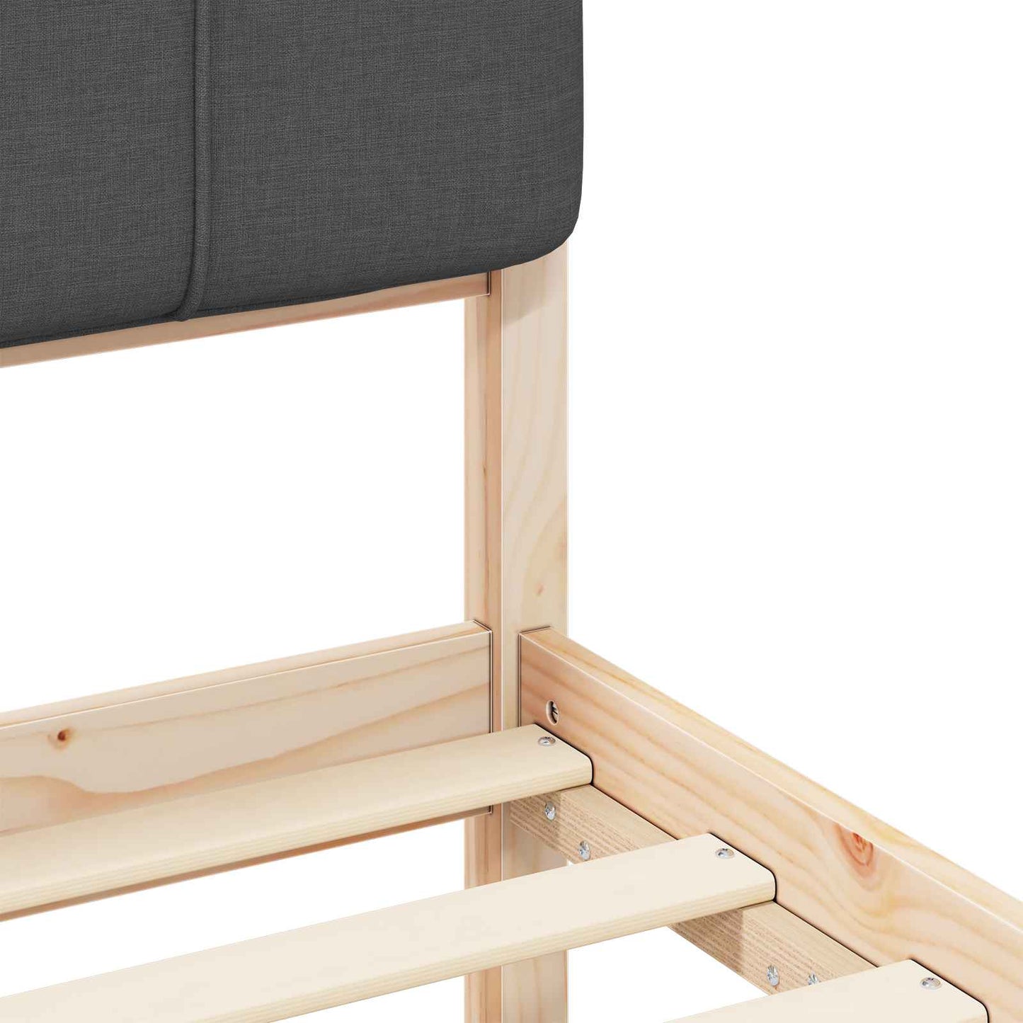 Letto con Testiera Rivestita Grigio scuro 100 x 200 cm | homemem39