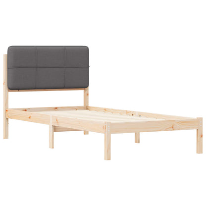 Letto con Testiera Rivestita Grigio scuro 100 x 200 cm | homemem39