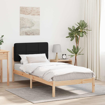 Letto con Testiera Rivestita Nero 100 x 200 cm Pino massello | homemem39