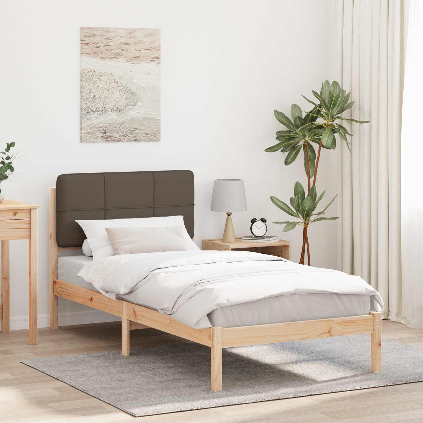 Letto con Testiera Rivestita Talpa 100 x 200 cm Pino massello | homemem39