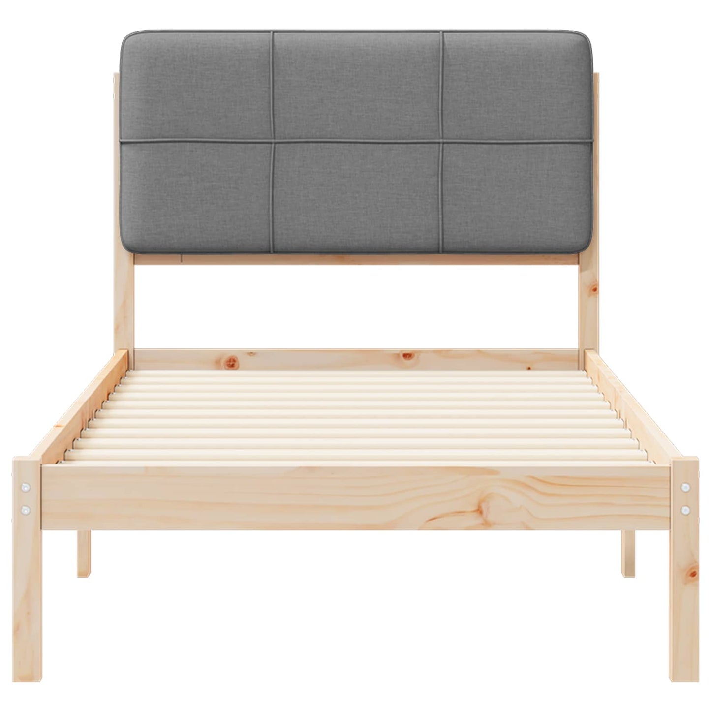 Letto con Testiera Rivestita Grigio chiaro 90 x 200 cm | homemem39
