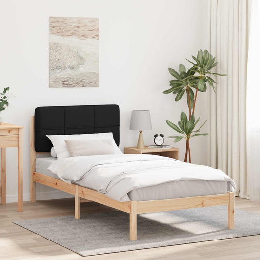 Letto con Testiera Rivestita Nero 90 x 200 cm Pino massello | homemem39