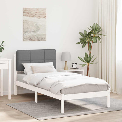 Letto con Testiera Rivestita Grigio chiaro 90 x 200 cm | homemem39