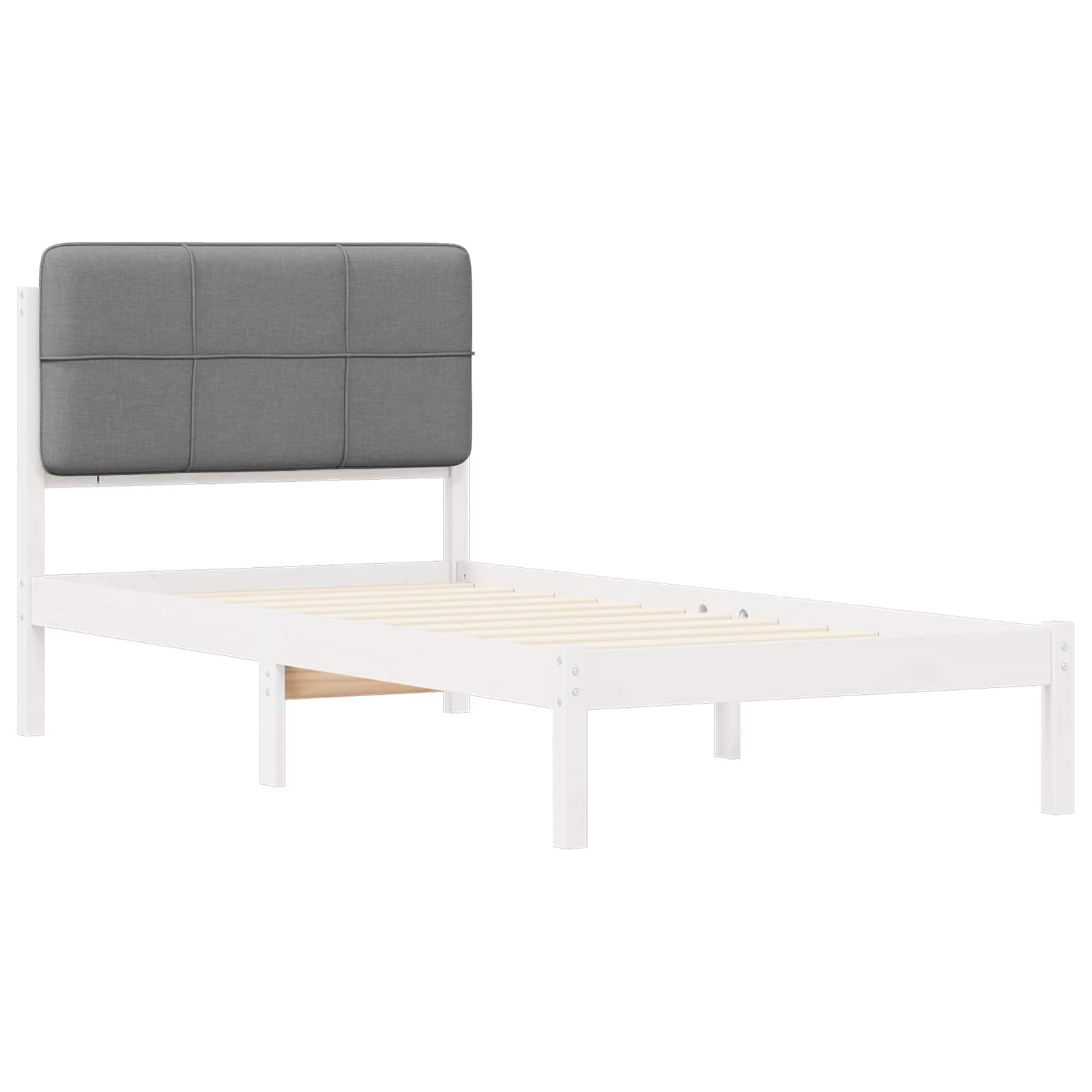Letto con Testiera Rivestita Grigio chiaro 90 x 200 cm | homemem39
