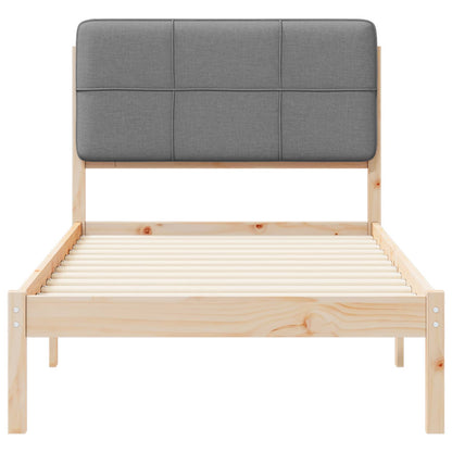 Letto con Testiera Rivestita Grigio chiaro 80 x 200 cm | homemem39