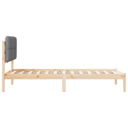 Letto con Testiera Rivestita Grigio chiaro 80 x 200 cm | homemem39