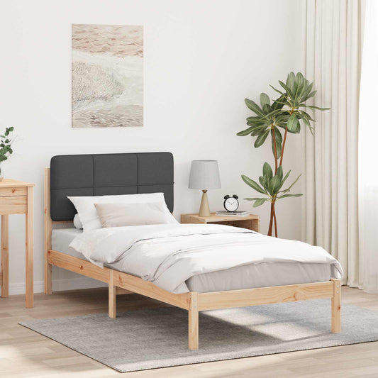 Letto con Testiera Rivestita Grigio scuro 80 x 200 cm