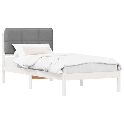 Letto con Testiera Rivestita Grigio chiaro 80 x 200 cm | homemem39