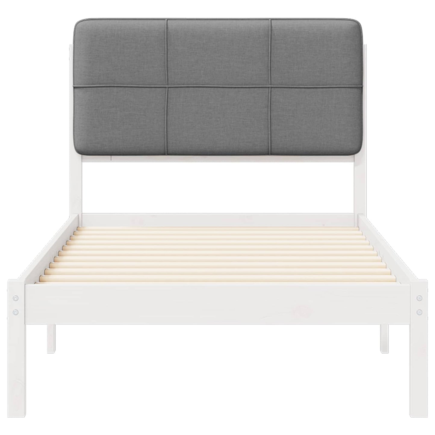 Letto con Testiera Rivestita Grigio chiaro 80 x 200 cm | homemem39