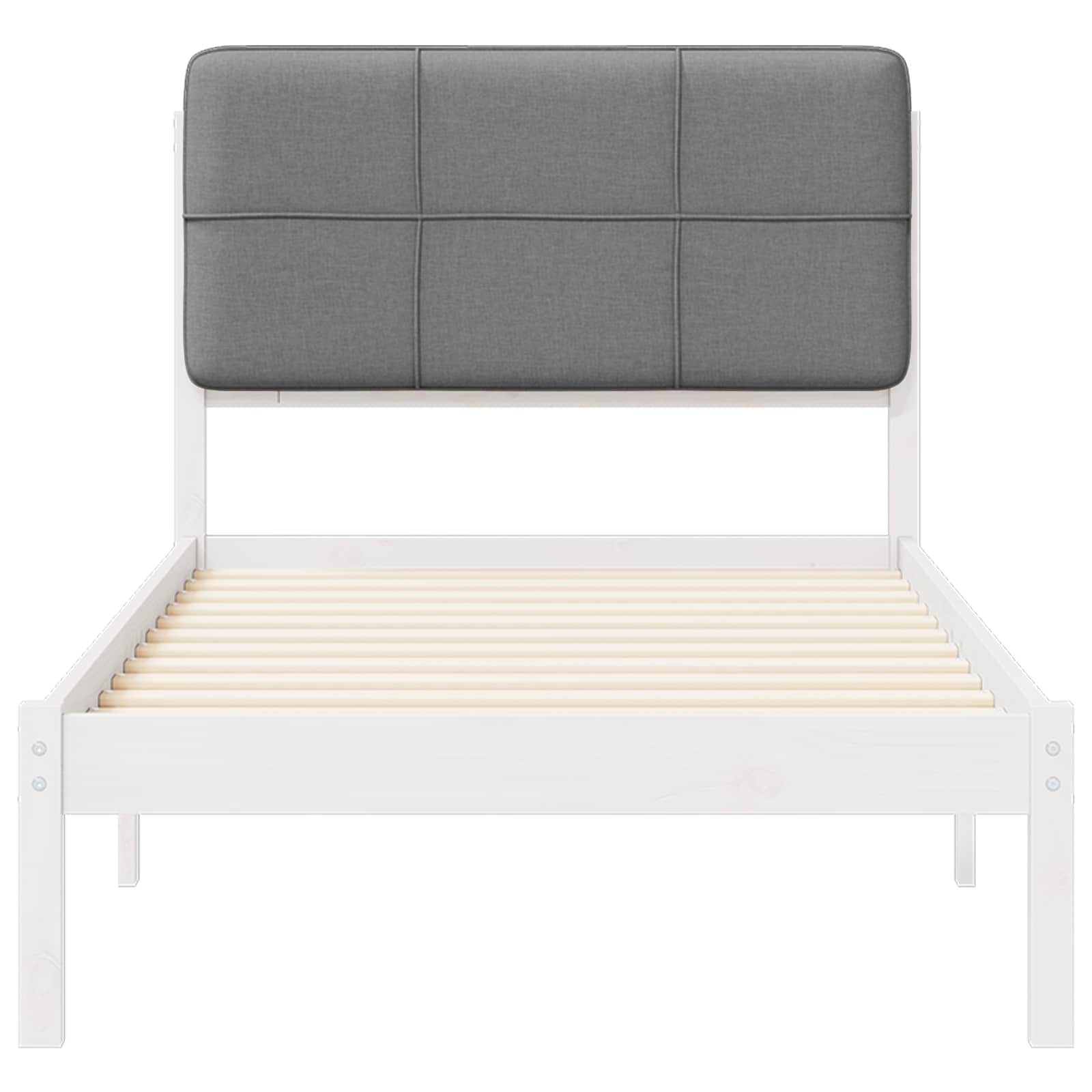 Letto con Testiera Rivestita Grigio chiaro 80 x 200 cm | homemem39