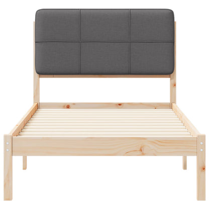 Letto con Testiera Rivestita Grigio scuro 90 x 190 cm | homemem39