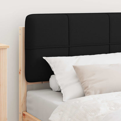 Letto con Testiera Rivestita Nero 90 x 190 cm Pino massello | homemem39
