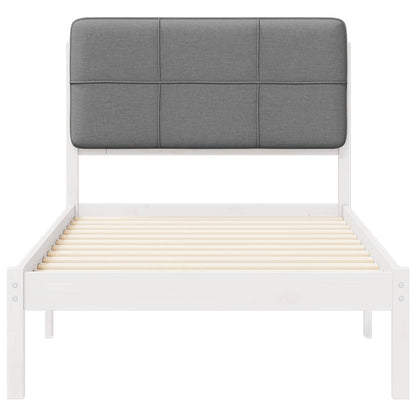 Letto con Testiera Rivestita Grigio chiaro 90 x 190 cm | homemem39