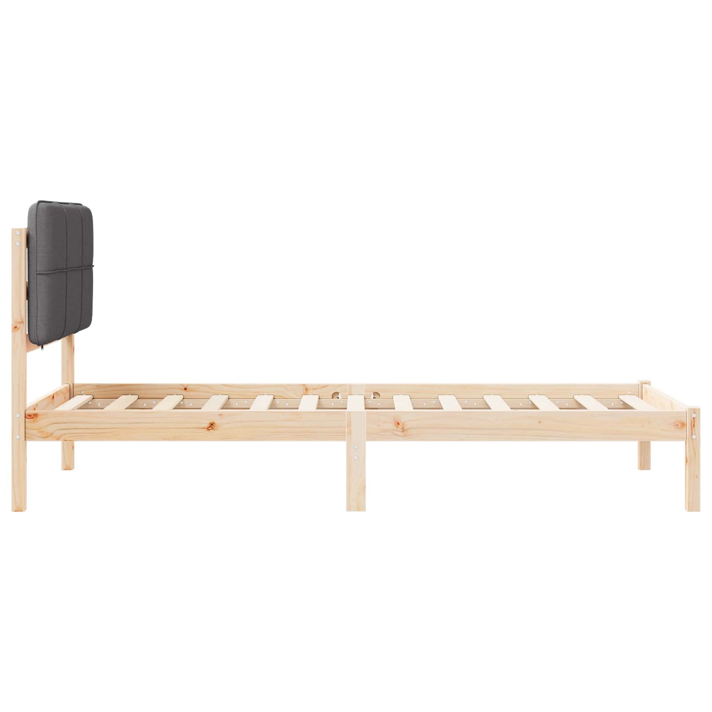 Letto con Testiera Rivestita Grigio scuro 75 x 190 cm | homemem39