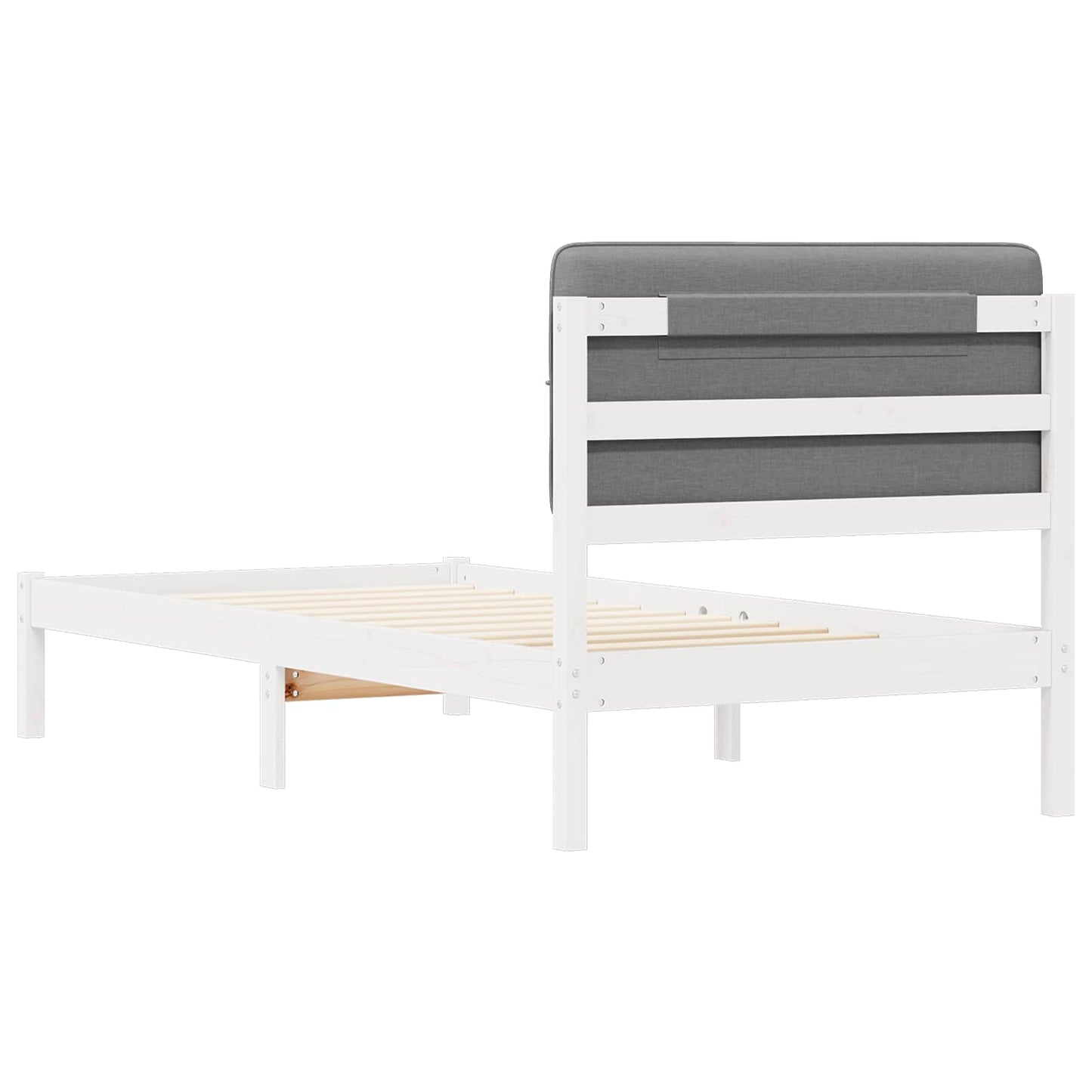 Letto con Testiera Rivestita Grigio chiaro 75 x 190 cm | homemem39