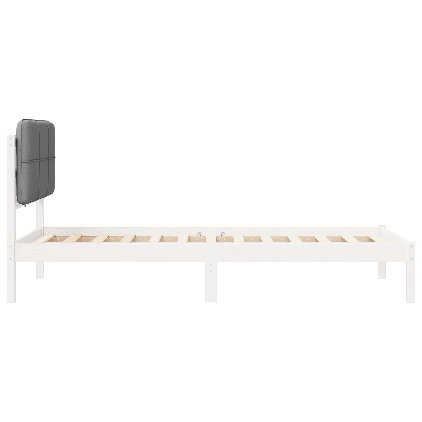 Letto con Testiera Rivestita Grigio chiaro 75 x 190 cm | homemem39