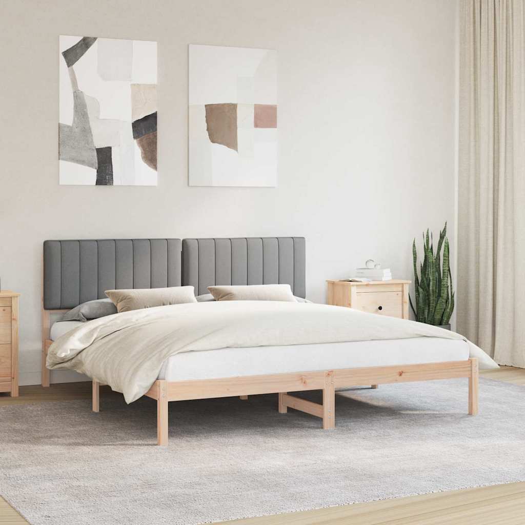 Letto con Testiera Rivestita Grigio chiaro 180 x 200 cm